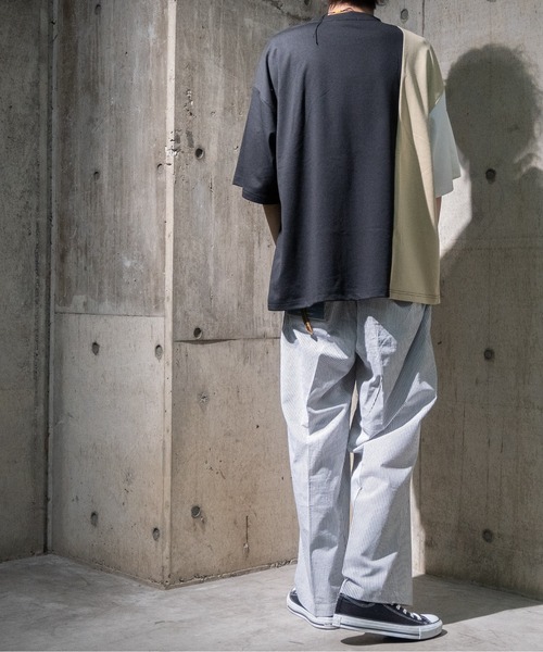 JOHN'S CLOSET（ジョンズクローゼット）の「【13】T/Cポンチ切り替えBIGTシャツ（Tシャツ/カットソー・メンズ・オフホワイト/グレイッシュベージュ/ブラック・MEDIUM/LARGE）」の8枚目の写真