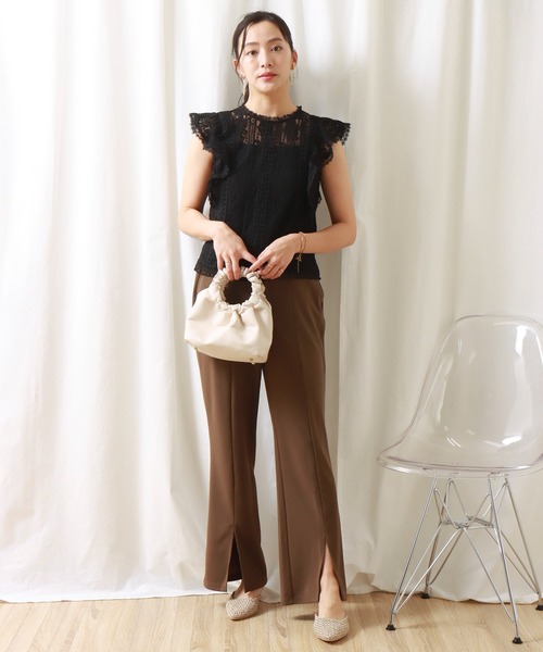 libelle more(リベル モア)の「フリルスリーブレースブラウス(シャツ/ブラウス・レディース・ラベンダー/ブラック/ライトブルー/オフホワイト・L/M)」の18枚目の写真