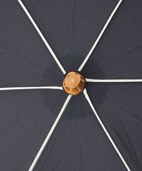 【晴雨兼用】バンブーハンドルバイカラーコンパクトアンブレラ折りたたみ傘