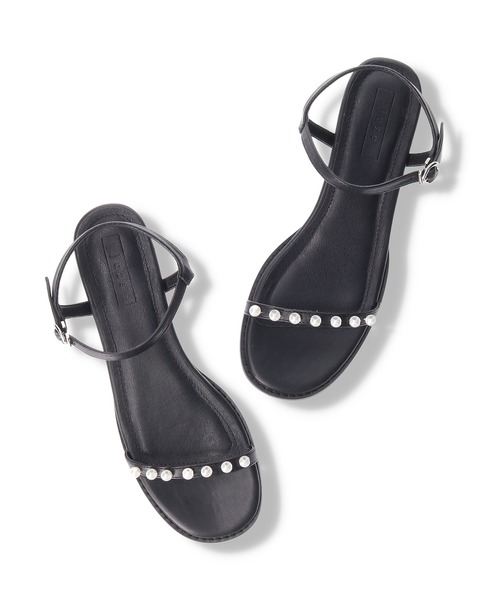 Juze（ジュゼ）の「パールフラットサンダル（サンダル・レディース・ブラック/シルバー・L/M/S）」の10枚目の写真