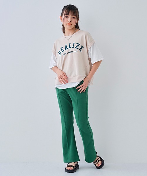 LOVETOXIC(ラブトキシック)の「ジョーゼットフレアロングパンツ(その他パンツ・キッズ・サックスブルー/ブラック/エメラルド/グリーン・L/M/S/SS)」の12枚目の写真