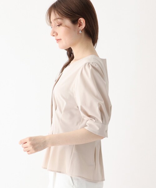 index（インデックス）の「◆フロントボタンペプラムブラウス【WEB限定サイズ】（シャツ/ブラウス・レディース・ライトグレー/グリーン/パープル・38/42/40/36）」の5枚目の写真