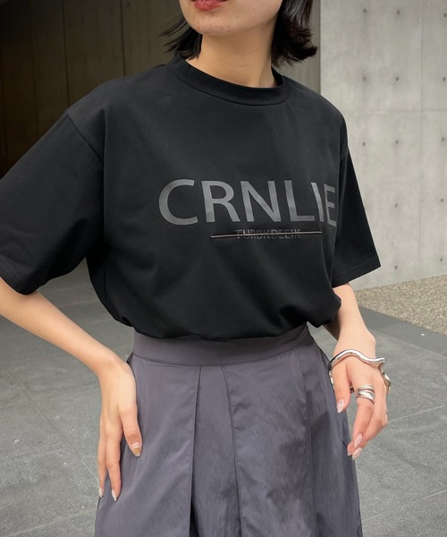 &g'aime(アンジェム)の「【&g’aime】ロゴ×刺繍Tシャツ(Tシャツ/カットソー・レディース・ホワイト/ブラック/グレイッシュベージュ・FREE)」の1枚目の写真