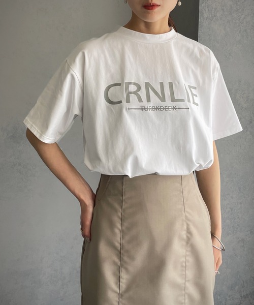 &g'aime(アンジェム)の「【&g’aime】ロゴ×刺繍Tシャツ(Tシャツ/カットソー・レディース・ホワイト/ブラック/グレイッシュベージュ・FREE)」の9枚目の写真