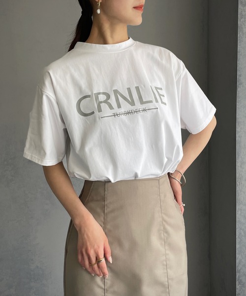 &g'aime(アンジェム)の「【&g’aime】ロゴ×刺繍Tシャツ(Tシャツ/カットソー・レディース・ホワイト/ブラック/グレイッシュベージュ・FREE)」の15枚目の写真