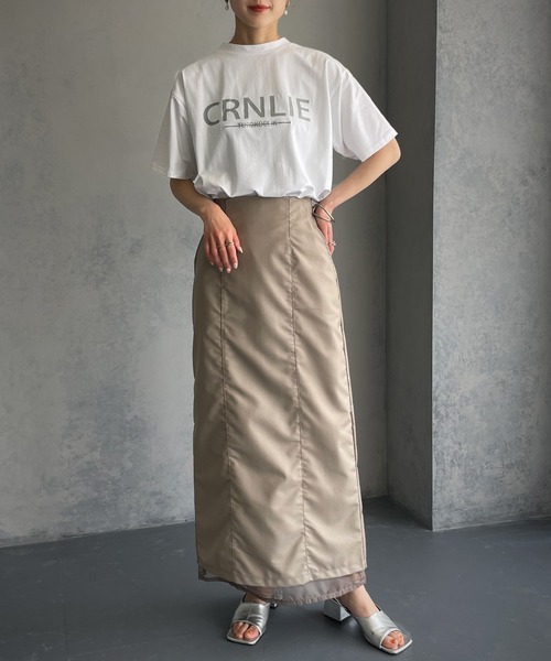 &g'aime(アンジェム)の「【&g’aime】ロゴ×刺繍Tシャツ(Tシャツ/カットソー・レディース・ホワイト/ブラック/グレイッシュベージュ・FREE)」の16枚目の写真