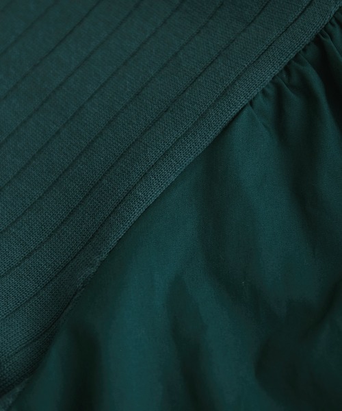 ROPE' PICNIC(ロペピクニック)の「オーガニックコットン袖布帛ニットワンピース(ワンピース・レディース・ブラック/イエロー系その他3/グリーン/ボルドー・38)」の6枚目の写真