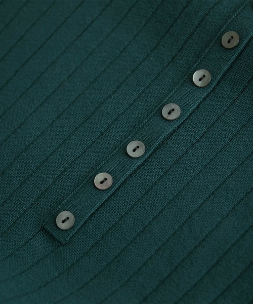 ROPE' PICNIC(ロペピクニック)の「オーガニックコットン袖布帛ニットワンピース(ワンピース・レディース・ブラック/イエロー系その他3/グリーン/ボルドー・38)」の12枚目の写真