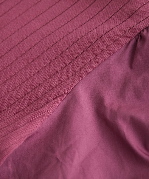 ROPE' PICNIC(ロペピクニック)の「オーガニックコットン袖布帛ニットワンピース(ワンピース・レディース・ブラック/イエロー系その他3/グリーン/ボルドー・38)」の17枚目の写真