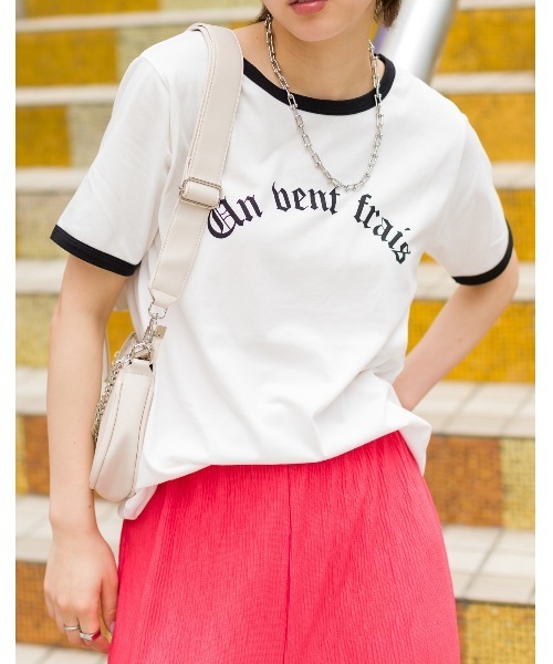 SpRay(スプレイ)の「オールドロゴリンガーTシャツ(Tシャツ/カットソー・レディース・オフホワイト/イエロー/ブルー/アイボリー/オートミール・FREE)」の2枚目の写真