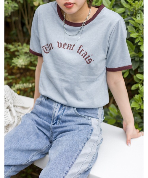 SpRay(スプレイ)の「オールドロゴリンガーTシャツ(Tシャツ/カットソー・レディース・オフホワイト/イエロー/ブルー/アイボリー/オートミール・FREE)」の4枚目の写真