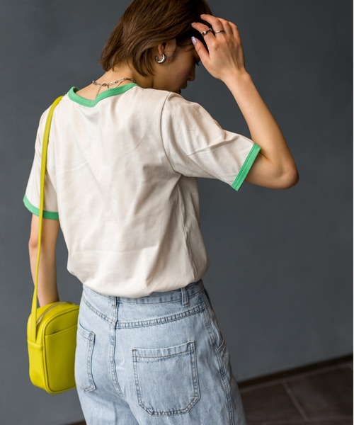 SpRay(スプレイ)の「オールドロゴリンガーTシャツ(Tシャツ/カットソー・レディース・オフホワイト/イエロー/ブルー/アイボリー/オートミール・FREE)」の7枚目の写真