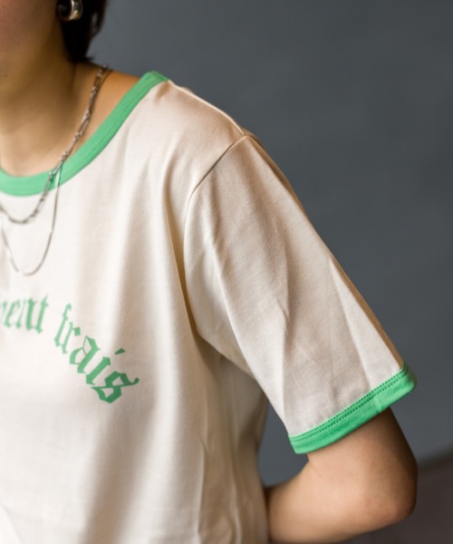 SpRay(スプレイ)の「オールドロゴリンガーTシャツ(Tシャツ/カットソー・レディース・オフホワイト/イエロー/ブルー/アイボリー/オートミール・FREE)」の10枚目の写真