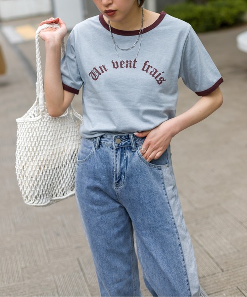 SpRay(スプレイ)の「オールドロゴリンガーTシャツ(Tシャツ/カットソー・レディース・オフホワイト/イエロー/ブルー/アイボリー/オートミール・FREE)」の12枚目の写真