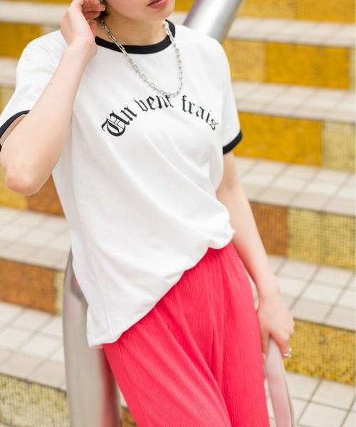 SpRay(スプレイ)の「オールドロゴリンガーTシャツ(Tシャツ/カットソー・レディース・オフホワイト/イエロー/ブルー/アイボリー/オートミール・FREE)」の16枚目の写真