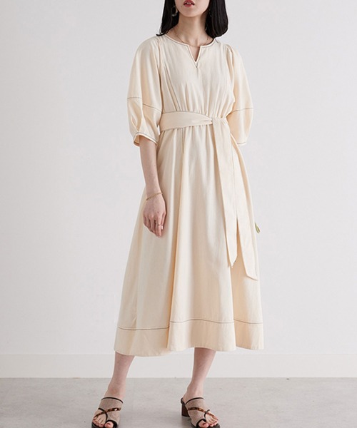 GeeRA(ジーラ)の「前後2WAYランタンスリーブフレアーワンピース(ワンピース・レディース・ネイビー/アイボリー/ブルー・MEDIUM/LARGE/X-LARGE)」の20枚目の写真