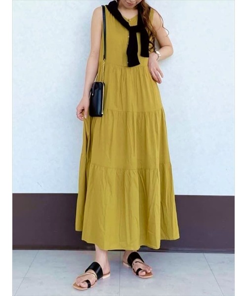 Te chichi TERRASSE(テチチテラス)の「ティアードワンピース(ワンピース・レディース・イエロー/グリーン/ブラック・フリ-)」の3枚目の写真