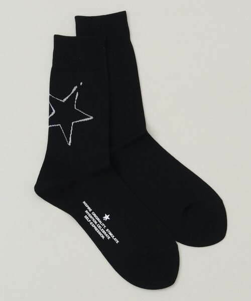 CONVERSE TOKYO(コンバーストウキョウ)の「ビックスターペイントソックス(ソックス/靴下・レディース・グリーン/ホワイト/ブラック/ライトグリーン・1/3/26.0cm/23.5cm)」の3枚目の写真