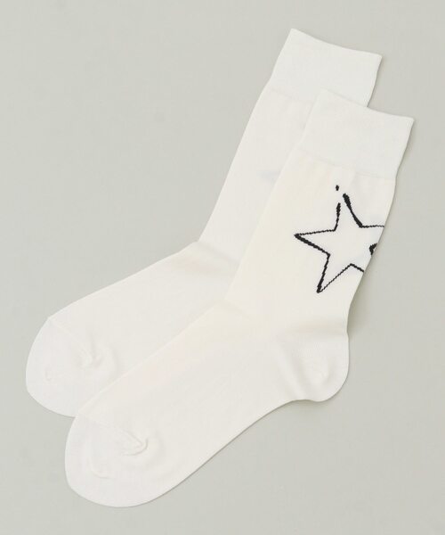 CONVERSE TOKYO(コンバーストウキョウ)の「ビックスターペイントソックス(ソックス/靴下・レディース・グリーン/ホワイト/ブラック/ライトグリーン・1/3/26.0cm/23.5cm)」の6枚目の写真