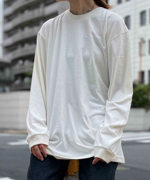 Printstar（プリントスター）の「Printstar / 5.6オンス ヘビーウェイトLS-Tシャツ（+リブ） / 00110-CLL（Tシャツ/カットソー・レディース・ホワイト/ブラック/ネイビー/グレー/カーキ/アイボリー・SMALL/MEDIUM/LARGE/X-LARGE/XX-LARGE/X-SMALL）」の10枚目の写真