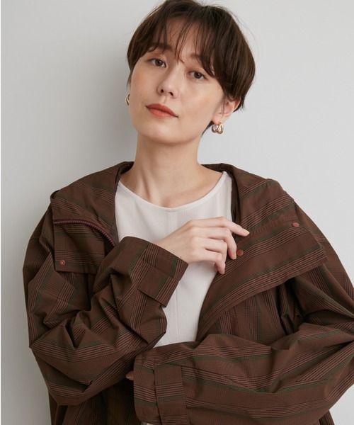 emmi meets aya】撥水フーディーチェックロングコート 【公式通販】