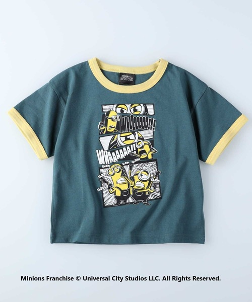 Right-on(ライトオン)の「リンガーTシャツ「ミニオン」(Tシャツ/カットソー・キッズ・ベージュ/イエロー/カーキブラウン/ブラック・140/120/130/105/150)」の2枚目の写真