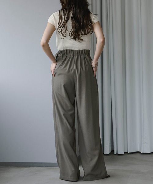Ezick（エジック）の「タイ付きワイドスラックス（スラックス・レディース・ブラック/グレー・FREE）」の15枚目の写真