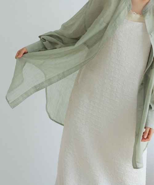 Crisp（クリスプ）の「シアールーズシャツ（シャツ/ブラウス・レディース・ベージュ/グレー/グリーン・FREE）」の22枚目の写真