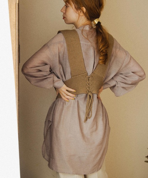 Crisp（クリスプ）の「シアールーズシャツ（シャツ/ブラウス・レディース・ベージュ/グレー/グリーン・FREE）」の11枚目の写真