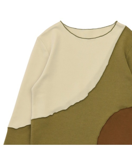 select MOCA(セレクトモカ)の「2022 AW カーブ切替クルーネックカットソー(Tシャツ/カットソー・レディース・ブラウン/カーキオリーブ・FREE)」の19枚目の写真