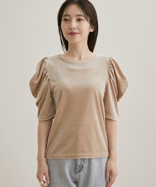 VIS（ビス）の「【洗える】ベロアプルオーバー（Tシャツ/カットソー・レディース・ブラック/ベージュ/ピンク系その他・FREE）」の14枚目の写真