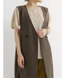 Samansa Mos2 blue | ドロストフレンチスリーブプルオーバー(Tシャツ/カットソー)