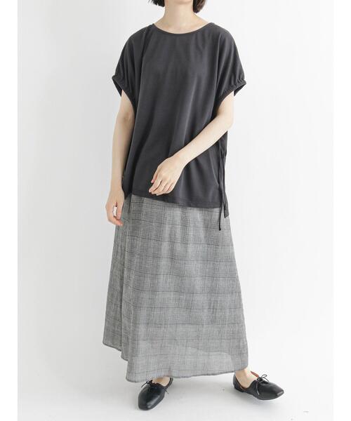 Samansa Mos2 blue(サマンサモスモスブルー)の「ドロストフレンチスリーブプルオーバー(Tシャツ/カットソー・レディース・ブラック/オレンジ/ライトベージュ・フリ-)」の17枚目の写真