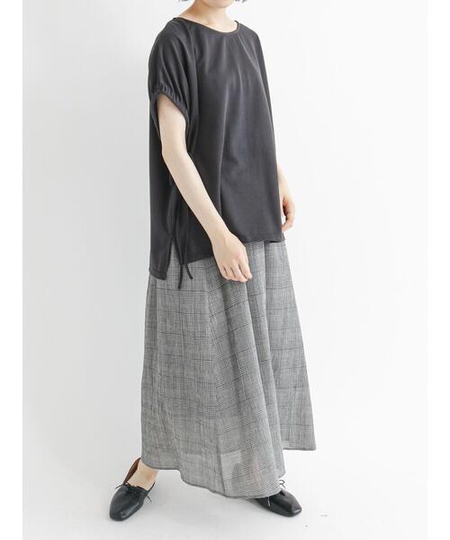 Samansa Mos2 blue(サマンサモスモスブルー)の「ドロストフレンチスリーブプルオーバー(Tシャツ/カットソー・レディース・ブラック/オレンジ/ライトベージュ・フリ-)」の18枚目の写真