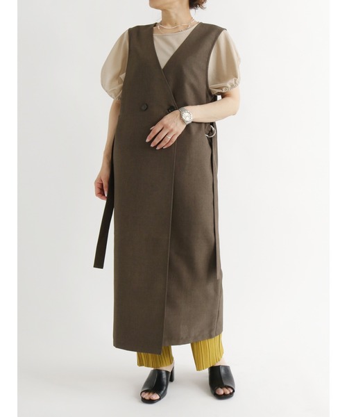 Samansa Mos2 blue(サマンサモスモスブルー)の「ドロストフレンチスリーブプルオーバー(Tシャツ/カットソー・レディース・ブラック/オレンジ/ライトベージュ・フリ-)」の7枚目の写真