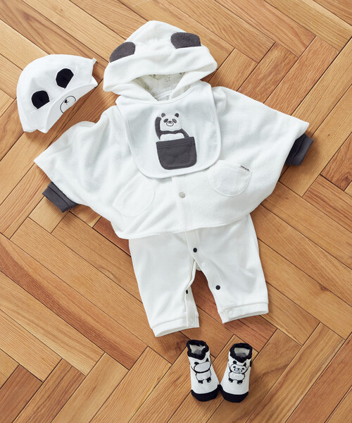 COMME CA ISM(コムサイズム)の「動物柄 ツーウェイオール(50-70cm)(ロンパース・キッズ・ホワイト/ベージュ/ピンク・50-70cm)」の5枚目の写真