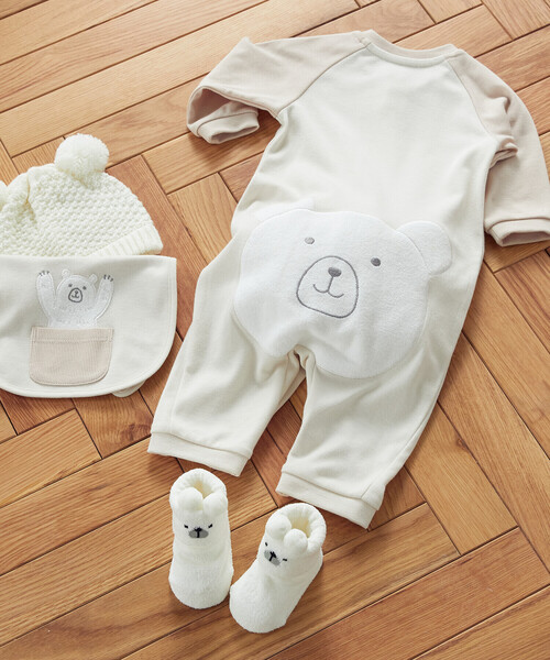 COMME CA ISM(コムサイズム)の「動物柄 ツーウェイオール(50-70cm)(ロンパース・キッズ・ホワイト/ベージュ/ピンク・50-70cm)」の14枚目の写真