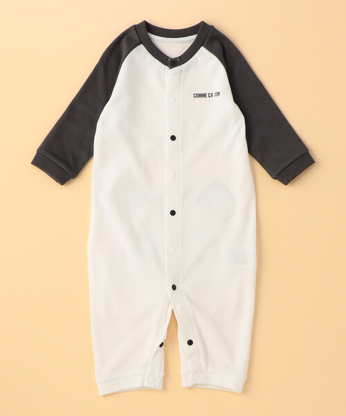 COMME CA ISM(コムサイズム)の「動物柄 ツーウェイオール(50-70cm)(ロンパース・キッズ・ホワイト/ベージュ/ピンク・50-70cm)」の8枚目の写真