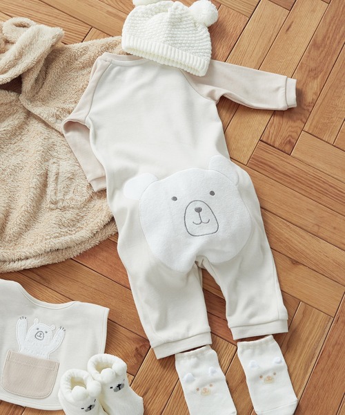 COMME CA ISM(コムサイズム)の「動物柄 ツーウェイオール(50-70cm)(ロンパース・キッズ・ホワイト/ベージュ/ピンク・50-70cm)」の18枚目の写真