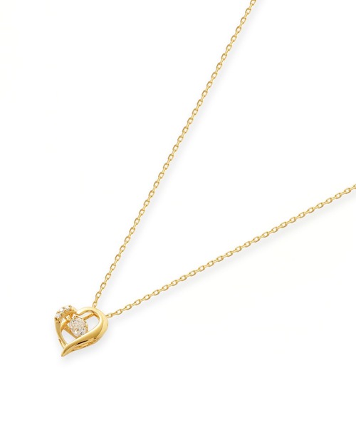 ESTELLE（エステール）の「ダンシングストーン シルバー キュービックジルコニア ハート ネックレス ESTELLE/エステール（ネックレス・レディース・イエロー・45cm）」の2枚目の写真