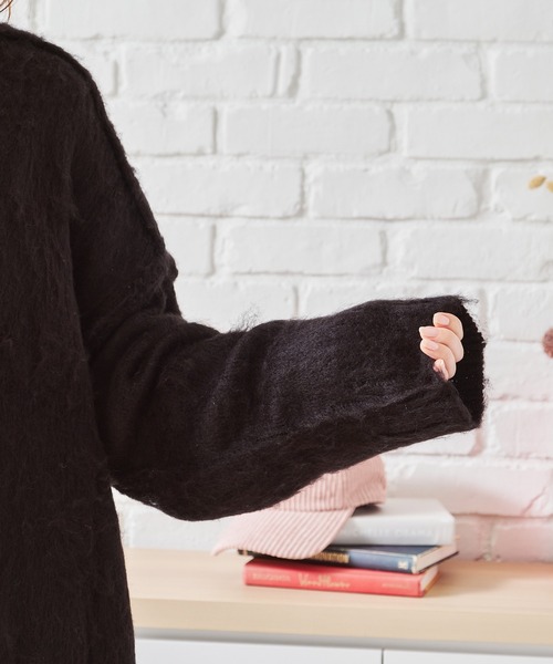 acro（アクロ）の「Vネックシャギー２WAYカーディガン/AC1461（カーディガン/ボレロ・レディース・ブラック/アイボリー/グリーン/オレンジ/パープル・ﾌﾘ-）」の15枚目の写真