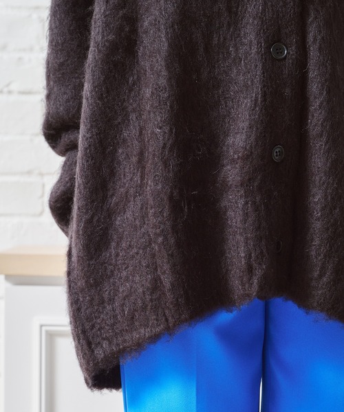 acro（アクロ）の「Vネックシャギー２WAYカーディガン/AC1461（カーディガン/ボレロ・レディース・ブラック/アイボリー/グリーン/オレンジ/パープル・ﾌﾘ-）」の13枚目の写真