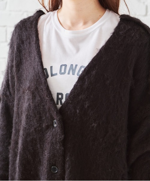 acro（アクロ）の「Vネックシャギー２WAYカーディガン/AC1461（カーディガン/ボレロ・レディース・ブラック/アイボリー/グリーン/オレンジ/パープル・ﾌﾘ-）」の16枚目の写真