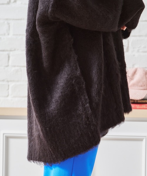 acro（アクロ）の「Vネックシャギー２WAYカーディガン/AC1461（カーディガン/ボレロ・レディース・ブラック/アイボリー/グリーン/オレンジ/パープル・ﾌﾘ-）」の10枚目の写真