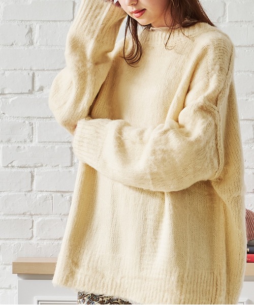 acro（アクロ）の「Vネックシャギー２WAYカーディガン/AC1461（カーディガン/ボレロ・レディース・ブラック/アイボリー/グリーン/オレンジ/パープル・ﾌﾘ-）」の12枚目の写真