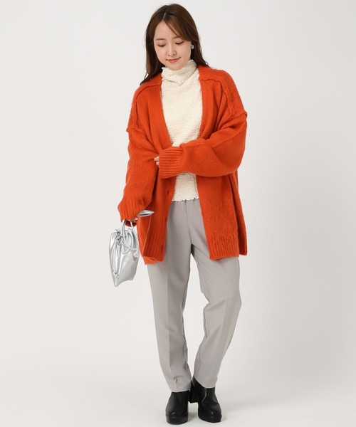 acro（アクロ）の「Vネックシャギー２WAYカーディガン/AC1461（カーディガン/ボレロ・レディース・ブラック/アイボリー/グリーン/オレンジ/パープル・ﾌﾘ-）」の21枚目の写真