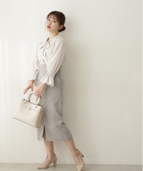 PROPORTIONBODYDRESSING フロントファスナーナロースカート プロポーションボディドレッシング PROPORTION BODY DRESSING