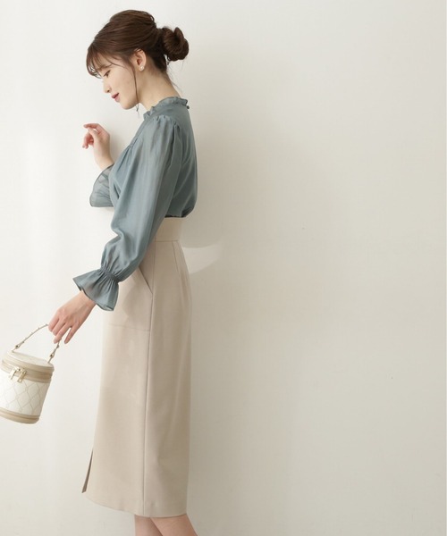 PROPORTION BODY DRESSING(プロポーションボディドレッシング)の「フロントファスナータイトスカート / 1212220905(スカート・レディース・ベージュ系その他/グレー系その他/ベージュ/ライトグリーン・MEDIUM/X-SMALL/SMALL)」の5枚目の写真