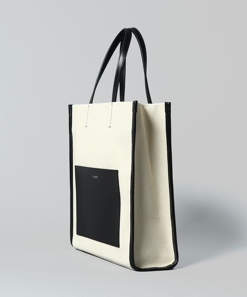 YAHKI(ヤーキ)の「【 YAHKI / ヤーキ 】 CANVAS TOTE / キャンバストートバッグ(トートバッグ・レディース・ホワイト/ブラック・FREE)」の5枚目の写真