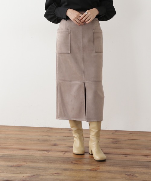 N.（N. Natural Beauty Basic）（エヌエヌナチュラルビューティーベーシック）の「【S Size Line】◆フェイクスウェードタイトスカート（スカート・レディース・グレー/モカ/グリーン/ライトグリーン/ナチュラル/ブルー・SMALL/MEDIUM）」の12枚目の写真